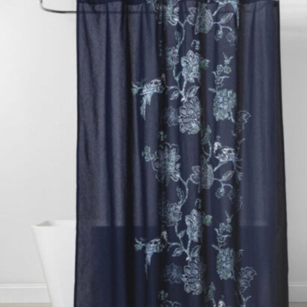 Threshold shower curtain
